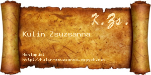 Kulin Zsuzsanna névjegykártya